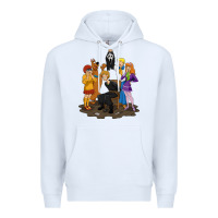 White surprise!  scooby dog with friends funny halloween Premium Hoodie - longCreatives