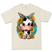 Bone cute cow with sunflower and leopard Premium Tee - texasbilliewilder