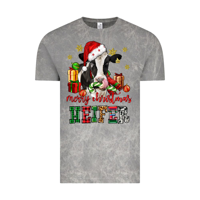 Merry Christmas Heifer Cow Vintage Tee by CowGirlArtShop | Teevron