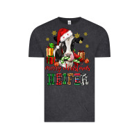 Vintage Black merry christmas heifer cow Vintage Tee - CowGirlArtShop