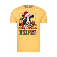 Vintage Mustard merry christmas heifer cow Vintage Tee - CowGirlArtShop