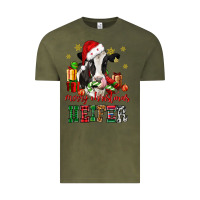 Vintage Olive merry christmas heifer cow Vintage Tee - CowGirlArtShop