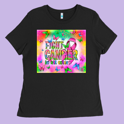Fight Cancer In All Colors Ladies Tee Designed By Nancycooperartshop