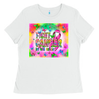 White Fight Cancer in all colors Ladies Tee - NancyCooperArtShop