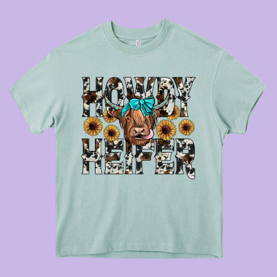 Howdy Heıfer Heavy Core Tee Designed By Jahusdesignshop