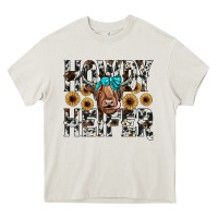 Cream howdy heıfer Heavy Core Tee - JahusDesignShop