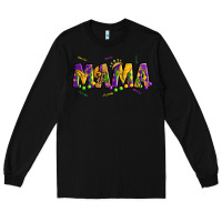 Black mama mardi gras Long Sleeve Tee - OliviaCreatesArt
