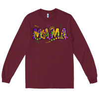 Burgundy mama mardi gras Long Sleeve Tee - OliviaCreatesArt