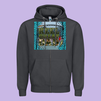 Reel Great Dad Zipper Hoodie Designed By Artiststas