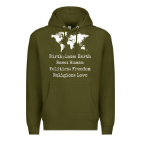 Army Green birthplace earth race human politics freedom religion love t shirt Premium Hoodie - longCreatives