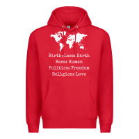 Red birthplace earth race human politics freedom religion love t shirt Premium Hoodie - longCreatives