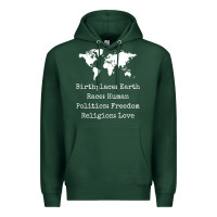 Sports Green birthplace earth race human politics freedom religion love t shirt Premium Hoodie - longCreatives