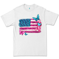 White american flag breast cancer with ribbon Premium Tee - texasbilliewilder