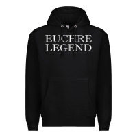 Black euchre tee shirt funny euchre player gift idea euchre legend Premium Hoodie - longCreatives