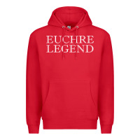 Red euchre tee shirt funny euchre player gift idea euchre legend Premium Hoodie - longCreatives