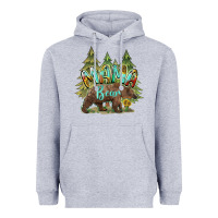 Heather Grey mama bear trees Heavyweight Hoodie - BarkalooDesign