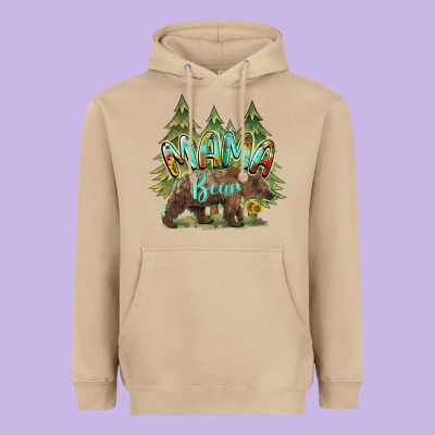 Mama Bear Trees Heavyweight Hoodie Designed By Barkaloodesign