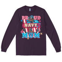 Plum Proud navy Mom Mother's Day Long Sleeve Tee - FaDigitalArtStudio
