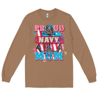 Toasted Coconut Proud navy Mom Mother's Day Long Sleeve Tee - FaDigitalArtStudio