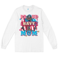 White Proud navy Mom Mother's Day Long Sleeve Tee - FaDigitalArtStudio
