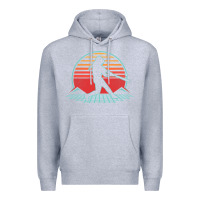 Heather Grey Softball Retro Vintage 80s Style Player Gift Premium Hoodie - longCreatives