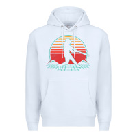White Softball Retro Vintage 80s Style Player Gift Premium Hoodie - longCreatives
