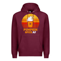 Burgundy pumpkin spice af retro vintage background happy halloween Premium Hoodie - longCreatives