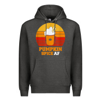 Charcoal Heather pumpkin spice af retro vintage background happy halloween Premium Hoodie - longCreatives