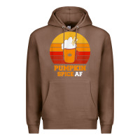 Chestnut pumpkin spice af retro vintage background happy halloween Premium Hoodie - longCreatives