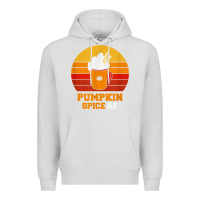 Dove Grey pumpkin spice af retro vintage background happy halloween Premium Hoodie - longCreatives