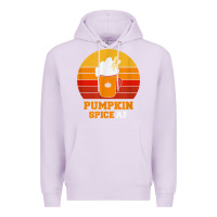 Lilac pumpkin spice af retro vintage background happy halloween Premium Hoodie - longCreatives