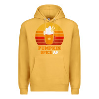 Mustard pumpkin spice af retro vintage background happy halloween Premium Hoodie - longCreatives