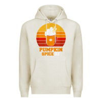 Oatmeal Heather pumpkin spice af retro vintage background happy halloween Premium Hoodie - longCreatives