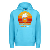 Ocean Blue pumpkin spice af retro vintage background happy halloween Premium Hoodie - longCreatives
