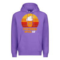 Purple pumpkin spice af retro vintage background happy halloween Premium Hoodie - longCreatives