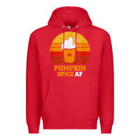Red pumpkin spice af retro vintage background happy halloween Premium Hoodie - longCreatives
