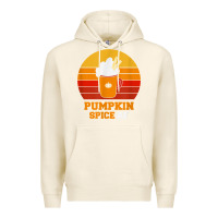Tofu pumpkin spice af retro vintage background happy halloween Premium Hoodie - longCreatives