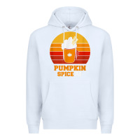 White pumpkin spice af retro vintage background happy halloween Premium Hoodie - longCreatives