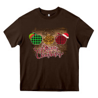 Chocolate Brown Merry Christmas Apples Heavy Core Tee - Bettercallsaul