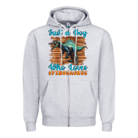 Heather Grey just a boy who loves baby spinosaurus Zipper Hoodie - Artiststas