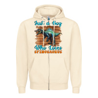 Sandshell just a boy who loves baby spinosaurus Zipper Hoodie - Artiststas