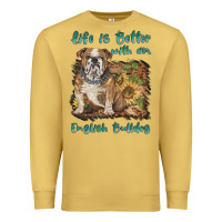 Antique Gold life is better with a english bulldog Premium Sweatshirt - BarkalooDesign