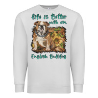 Dove Grey life is better with a english bulldog Premium Sweatshirt - BarkalooDesign