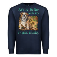 Navy life is better with a english bulldog Premium Sweatshirt - BarkalooDesign