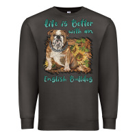 Smoke life is better with a english bulldog Premium Sweatshirt - BarkalooDesign