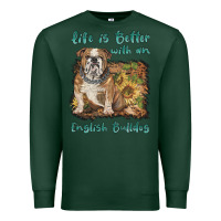 Sports Green life is better with a english bulldog Premium Sweatshirt - BarkalooDesign