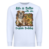White life is better with a english bulldog Premium Sweatshirt - BarkalooDesign