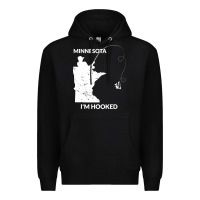 Black MN Minnesota Fishing T Gift for Fishermen and Anglers Premium Hoodie - longCreatives