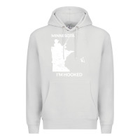 Dove Grey MN Minnesota Fishing T Gift for Fishermen and Anglers Premium Hoodie - longCreatives