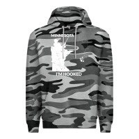 Slate Camo MN Minnesota Fishing T Gift for Fishermen and Anglers Premium Hoodie - longCreatives